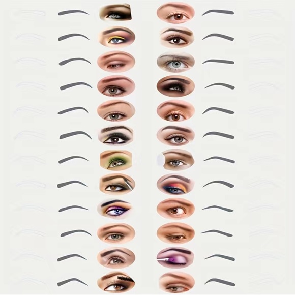 Eyebrow Stencils, 12 Pairs Eyebrow Shaper Kit, Reusable Eyebrow Template W/Strap - Picture 5 of 11
